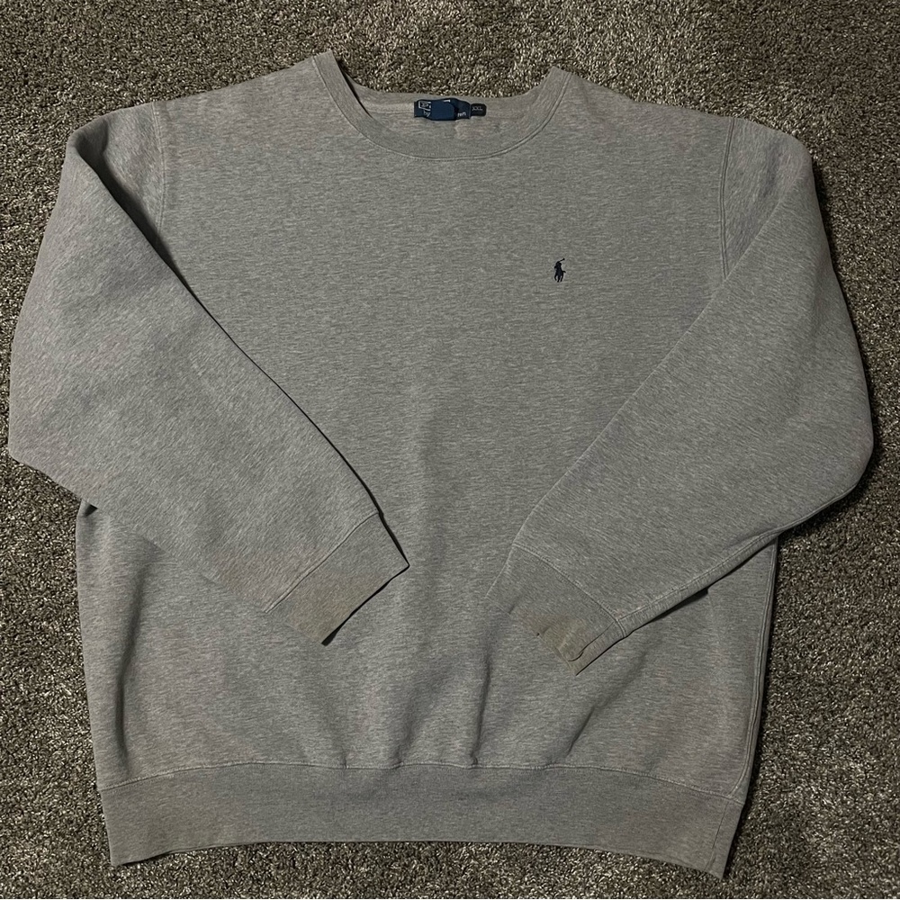 Polo Ralph Lauren Pony Crewneck Sweatshirt Gray XXL Oversized Vintage Style